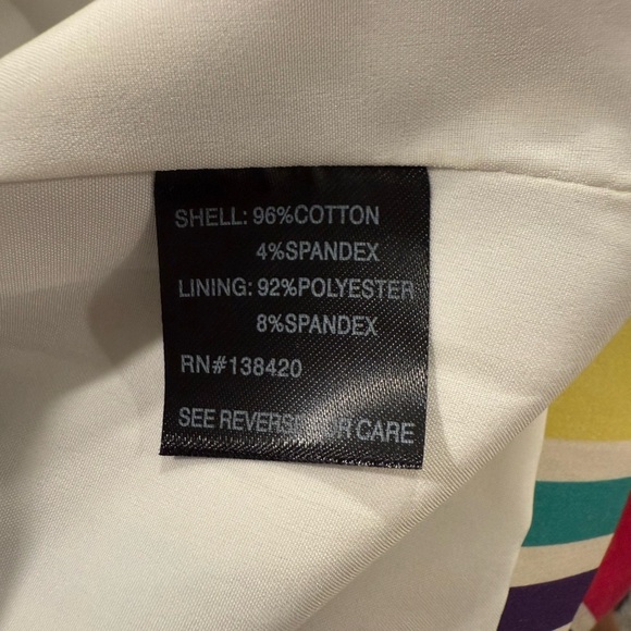 Carlisle Collection Colorful Striped Women's V-Neck Sleeveless Mini Skirt Set - Picture 6 of 14